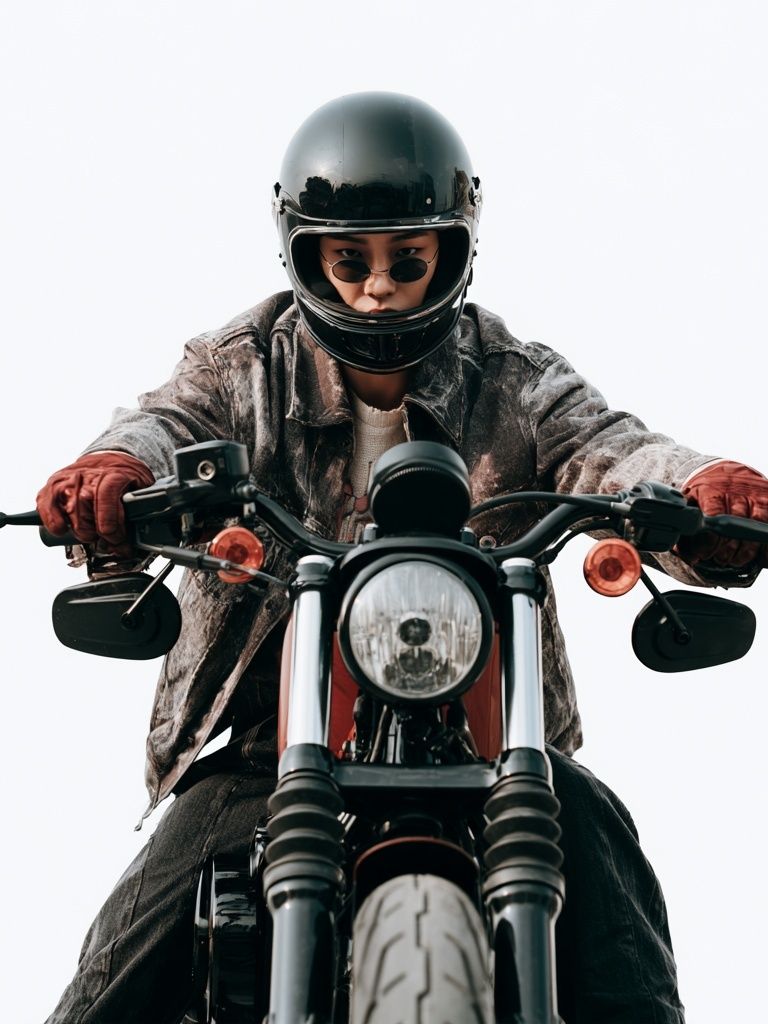Motorcycle Rider Portrait Print. poster — photography art