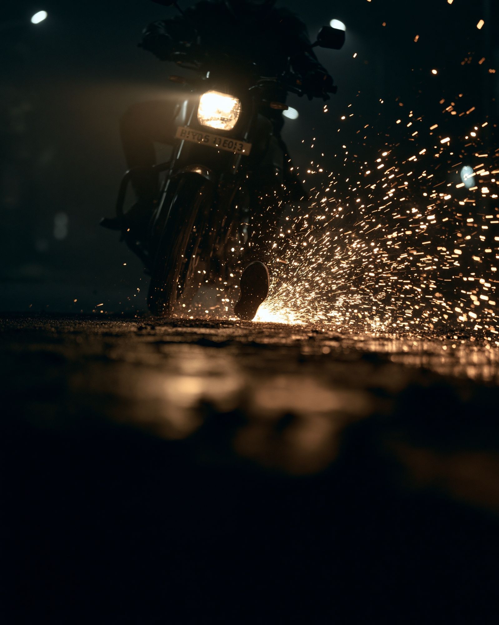 Motorcycle Sparks Photography Poster. poster detail