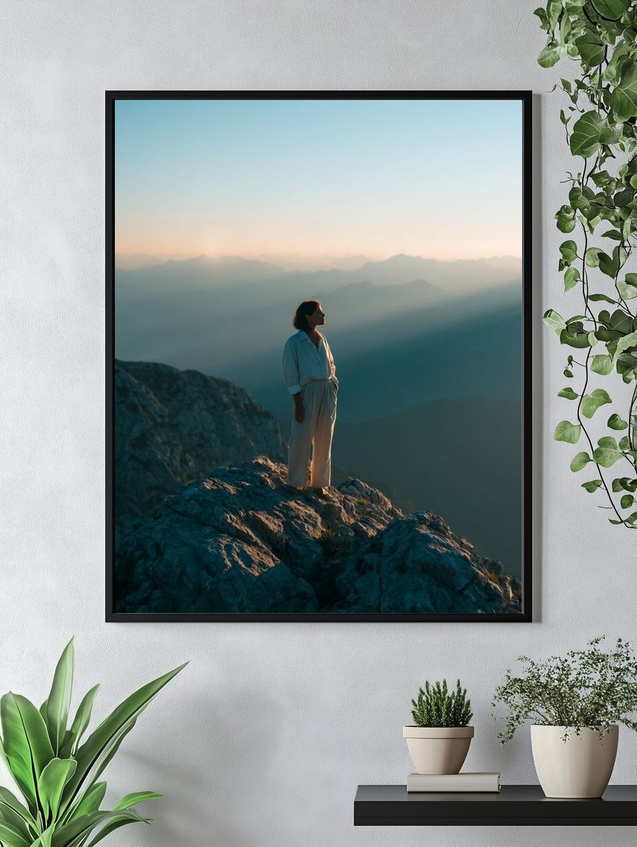 Mountain Summit Portrait Print. — room view 4