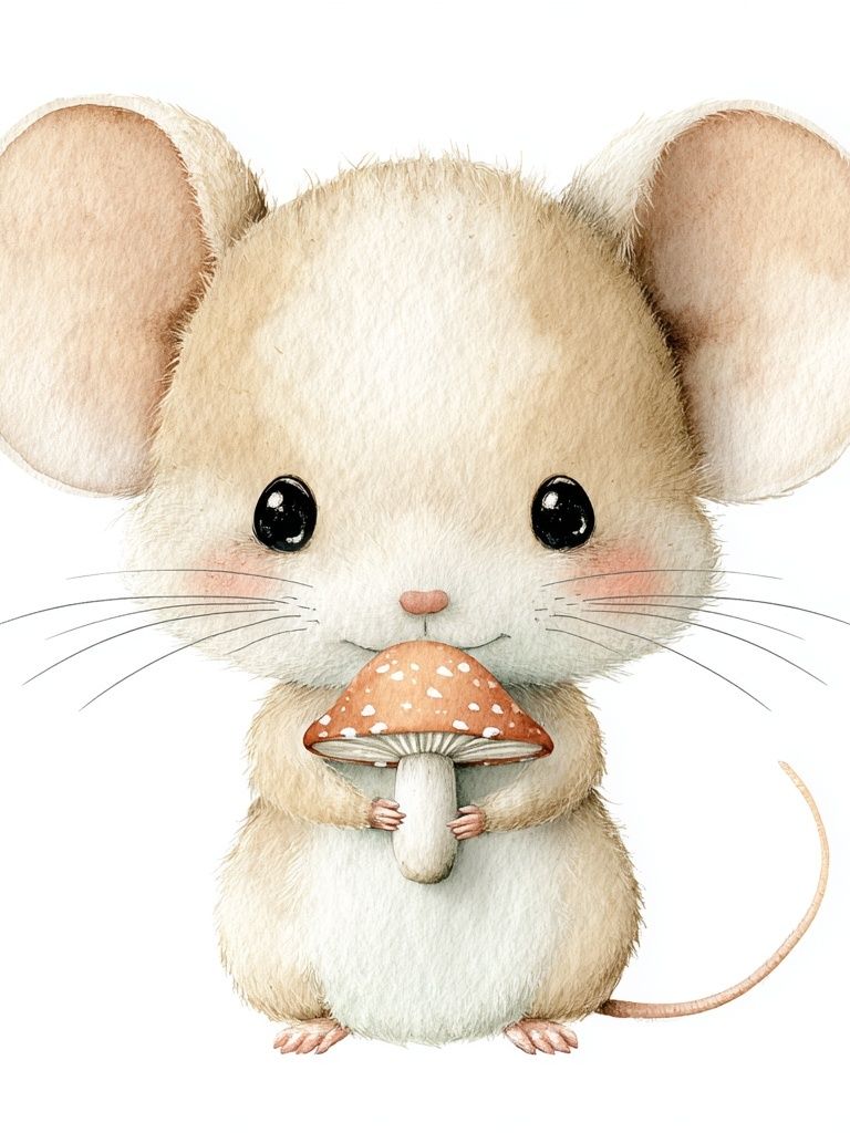 Cute Mouse Watercolor Poster. poster — animals art