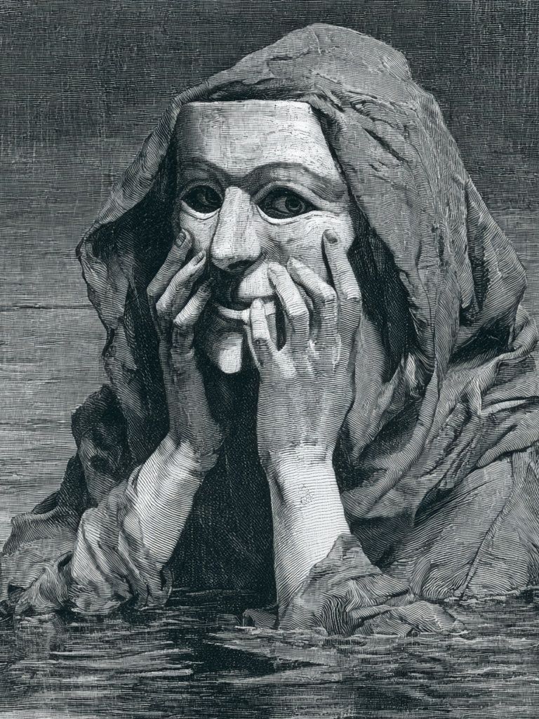 Mourning Figure Engraving Poster. poster — fine-art art