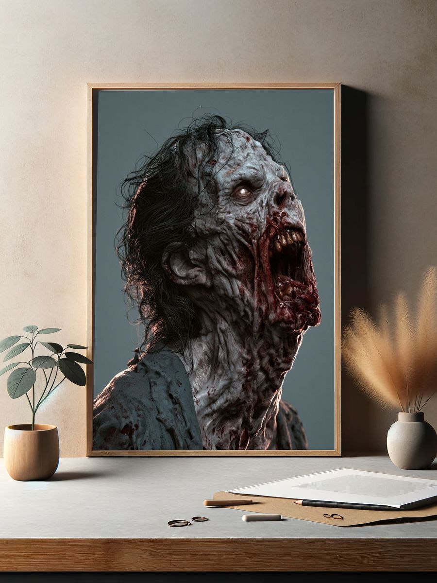 Zombie Horror Portrait Poster. — room view 2