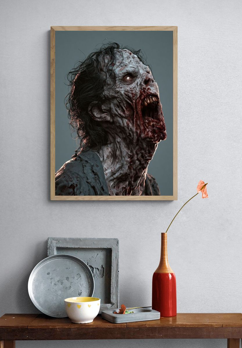 Zombie Horror Portrait Poster. — room view 3