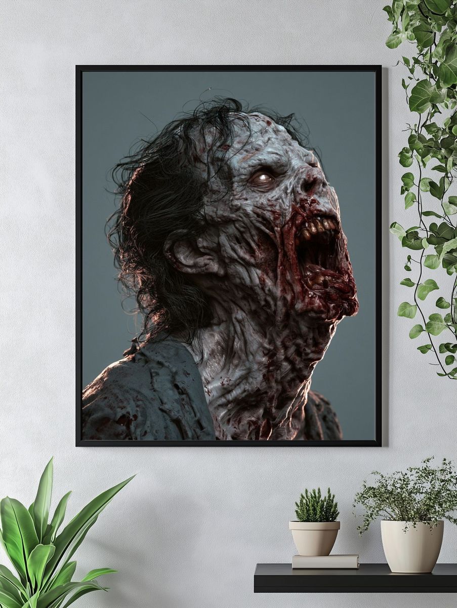 Zombie Horror Portrait Poster. — room view 4