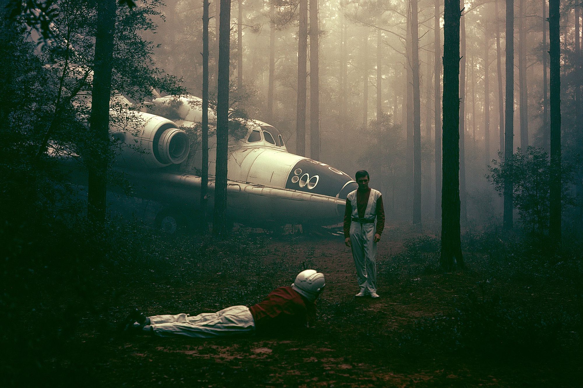 Forest Sci-Fi Crash Scene Poster. poster detail