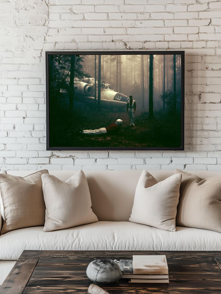 Forest Sci-Fi Crash Scene Poster. room preview