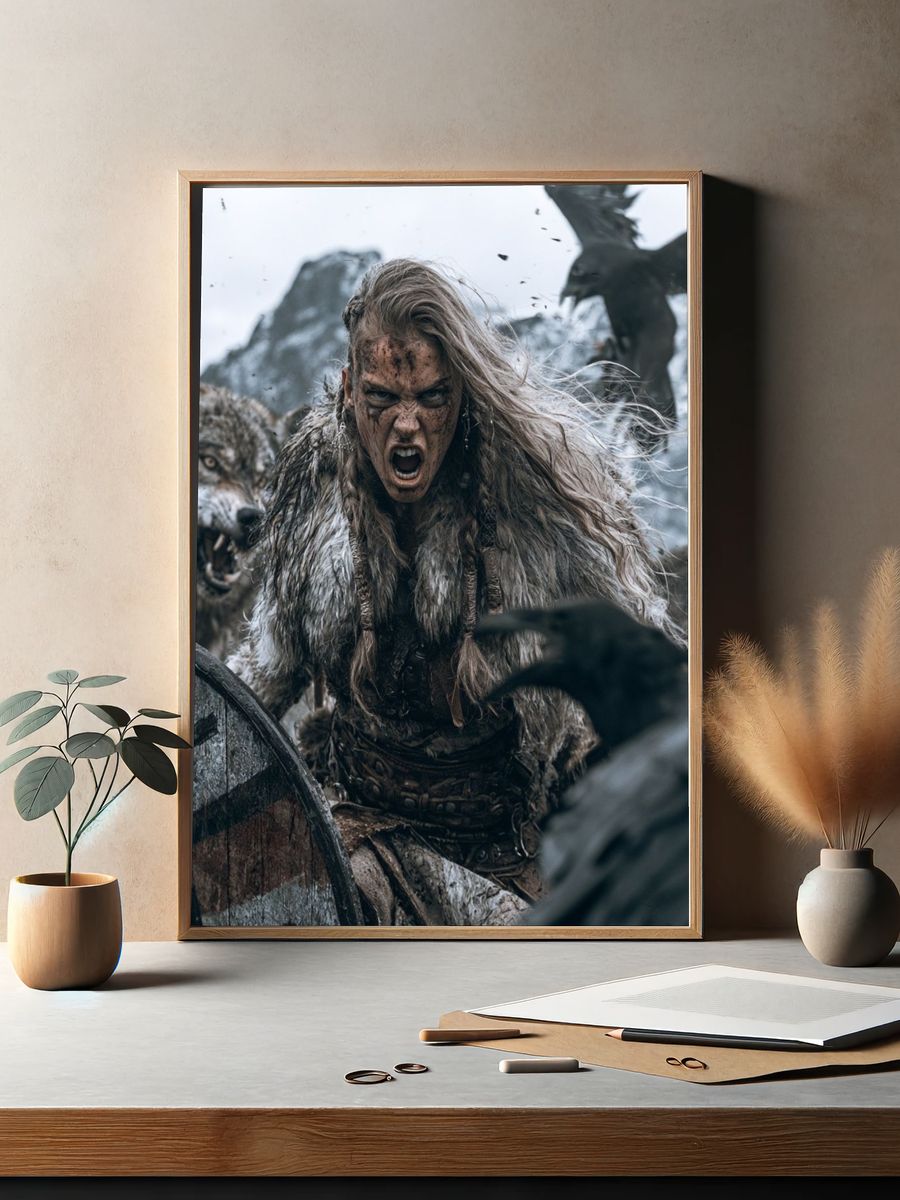 Viking Warrior Battle Scene Poster. — room view 2