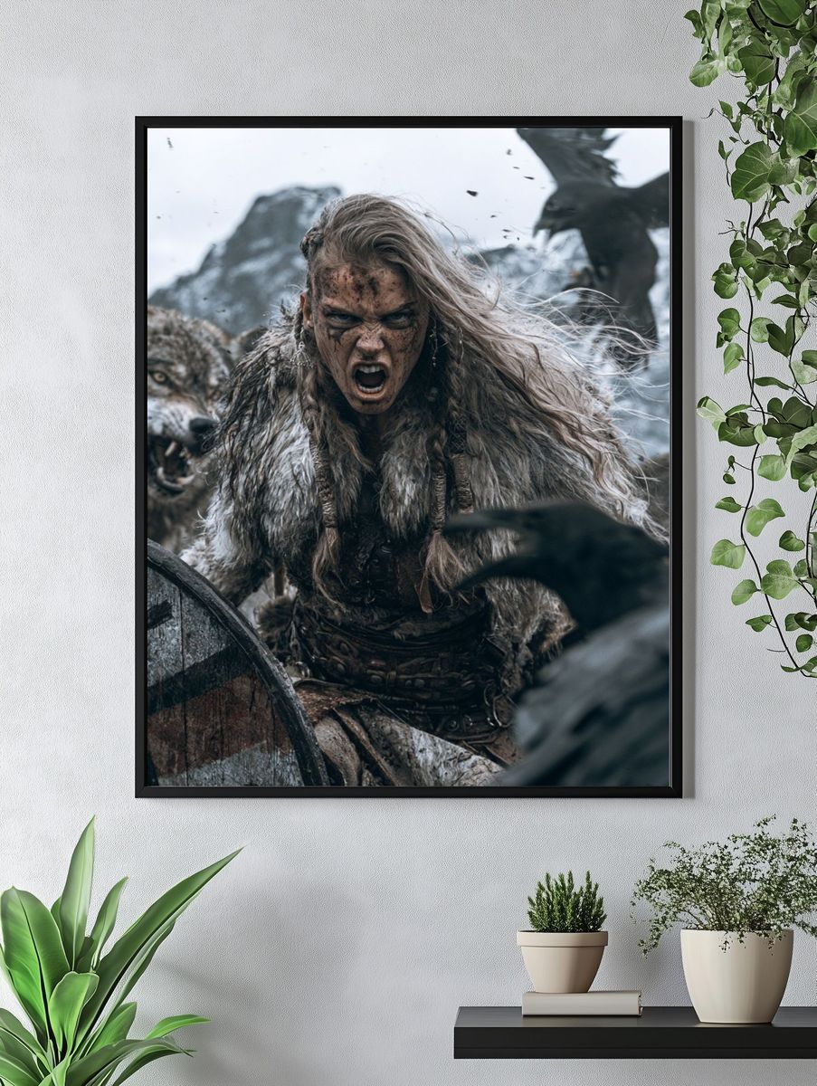 Viking Warrior Battle Scene Poster. — room view 4