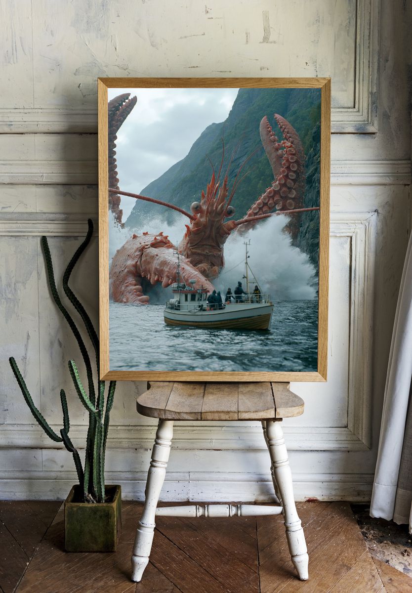 Giant Octopus Attack Poster. — room view 1