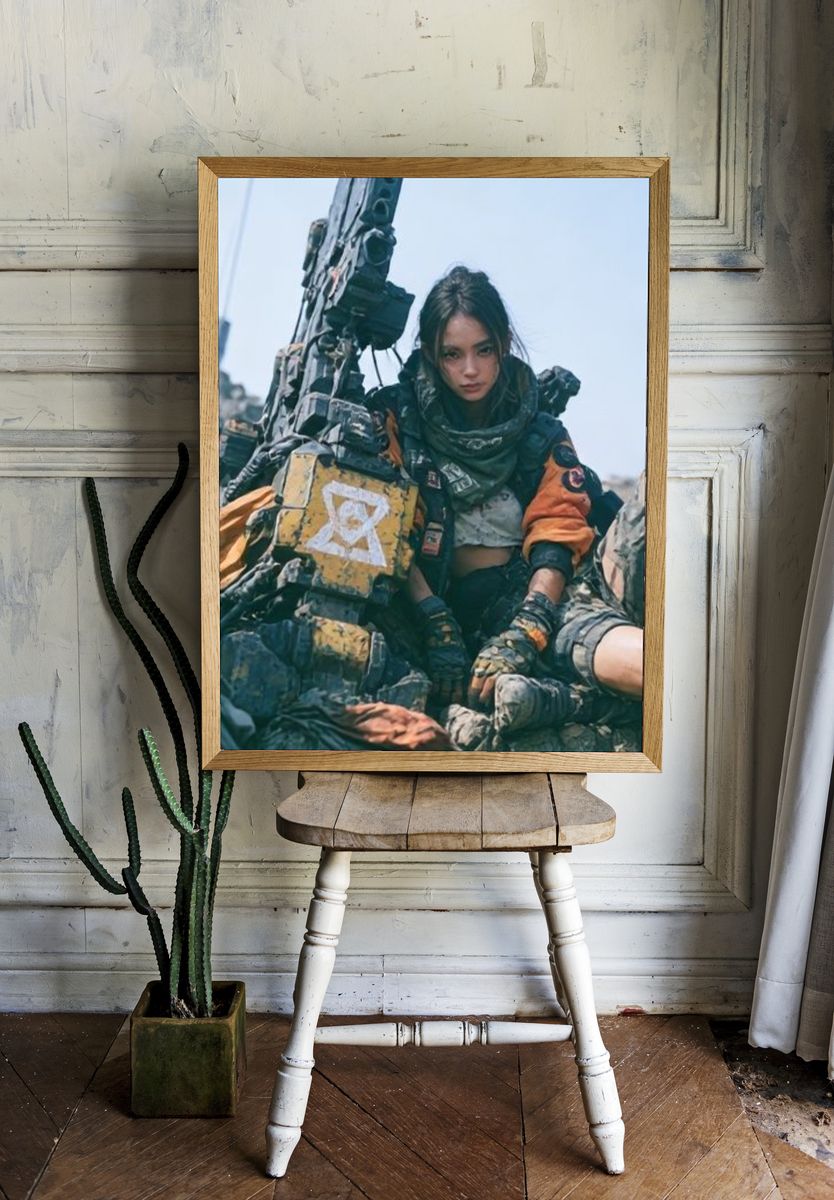 Post-Apocalyptic Warrior Portrait Poster. — room view 1