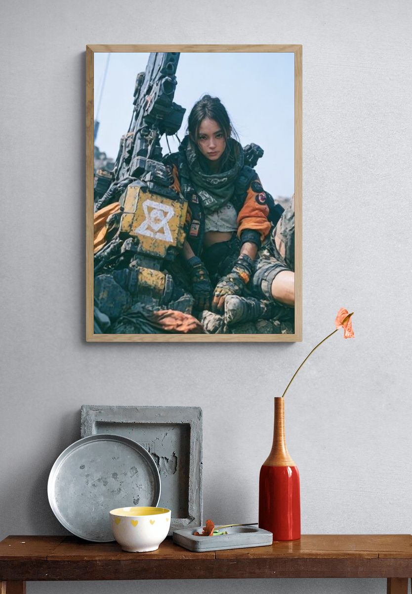 Post-Apocalyptic Warrior Portrait Poster. — room view 3