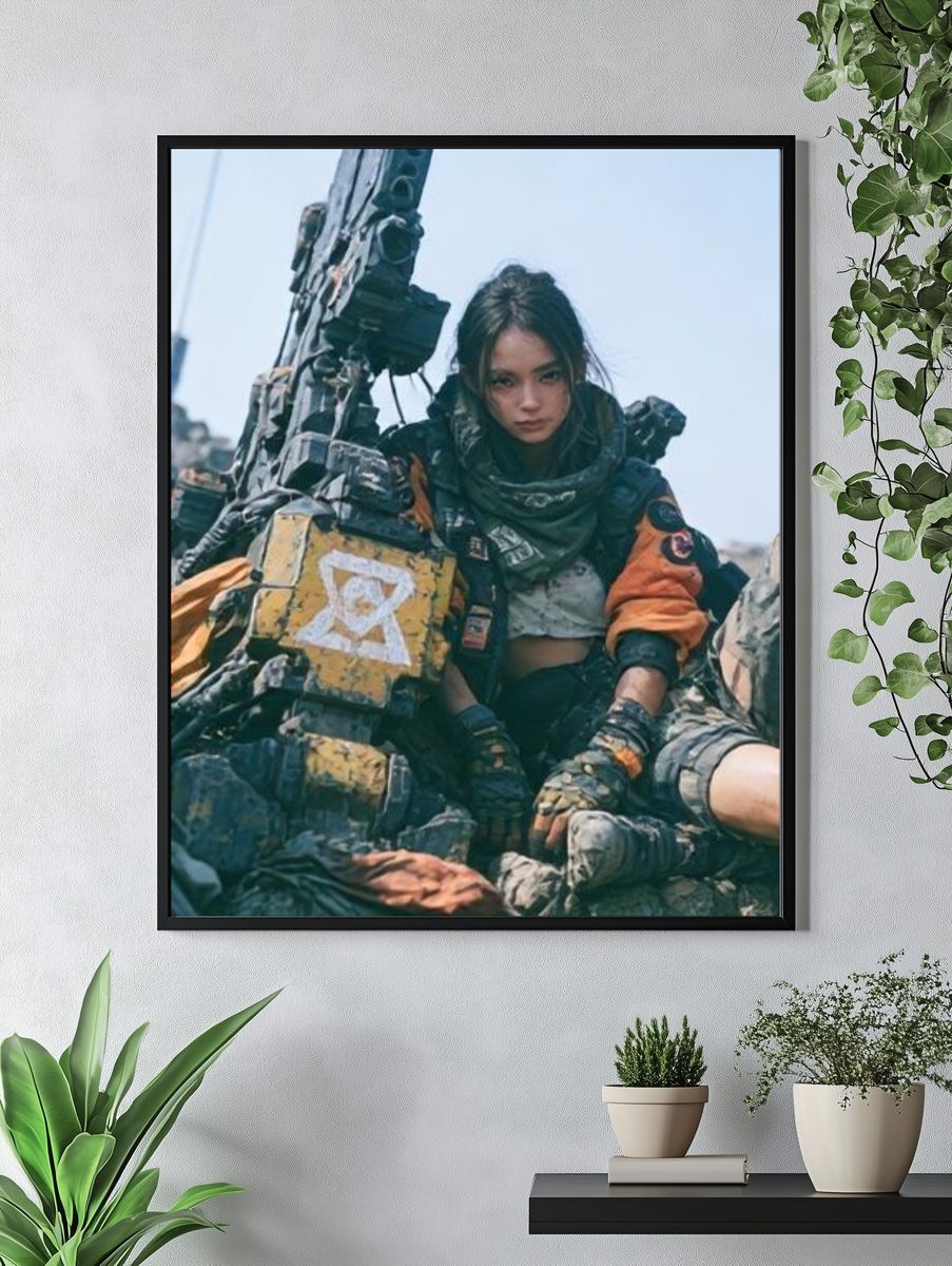 Post-Apocalyptic Warrior Portrait Poster. — room view 4