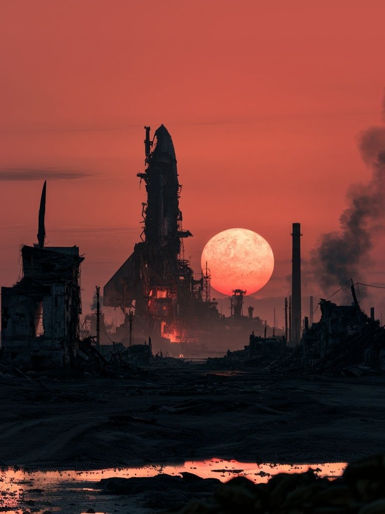 Dystopian Rocket Launch Poster. poster detail