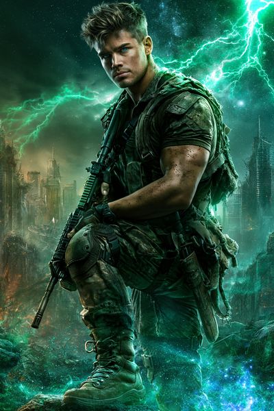 Cyber Soldier Sci-Fi Poster. poster