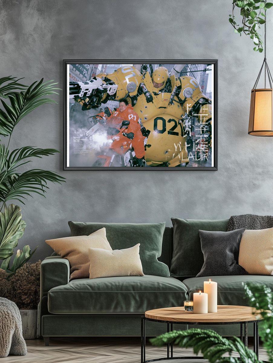Mecha Street Battle Sci-Fi Poster. — room view 4