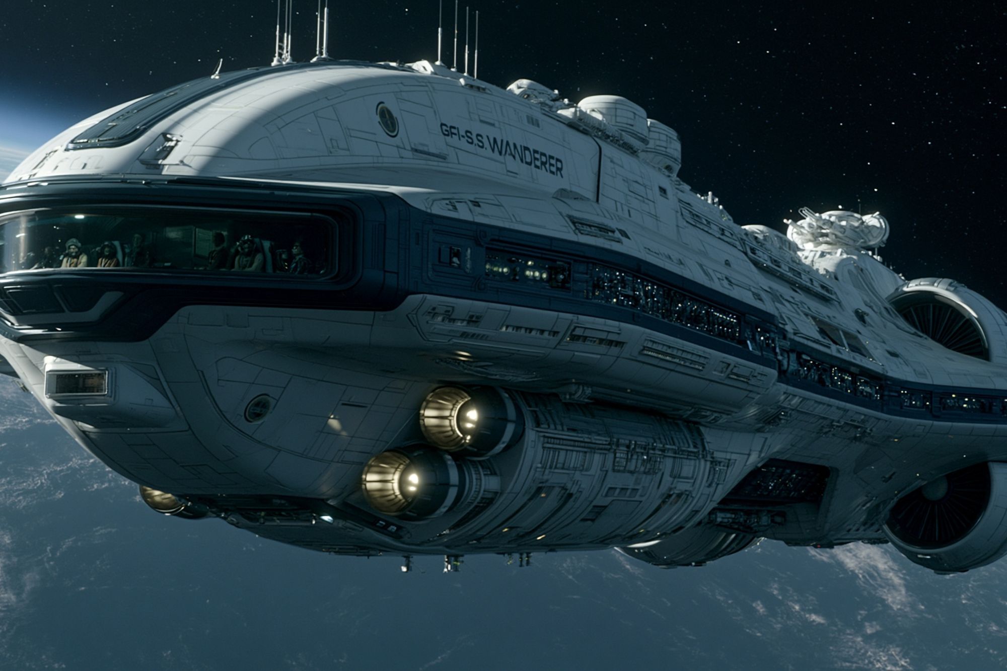 Starship Wanderer Sci-Fi Poster. poster — movies art
