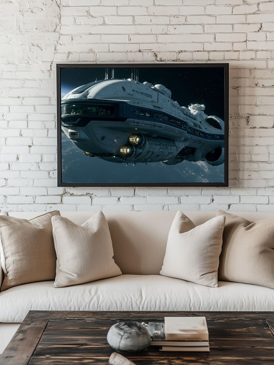 Starship Wanderer Sci-Fi Poster. — room view 1