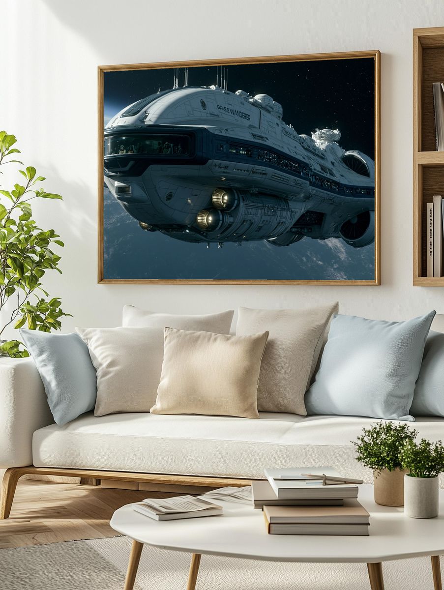 Starship Wanderer Sci-Fi Poster. — room view 2