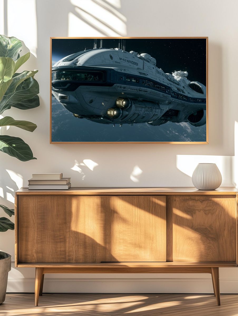 Starship Wanderer Sci-Fi Poster. — room view 3