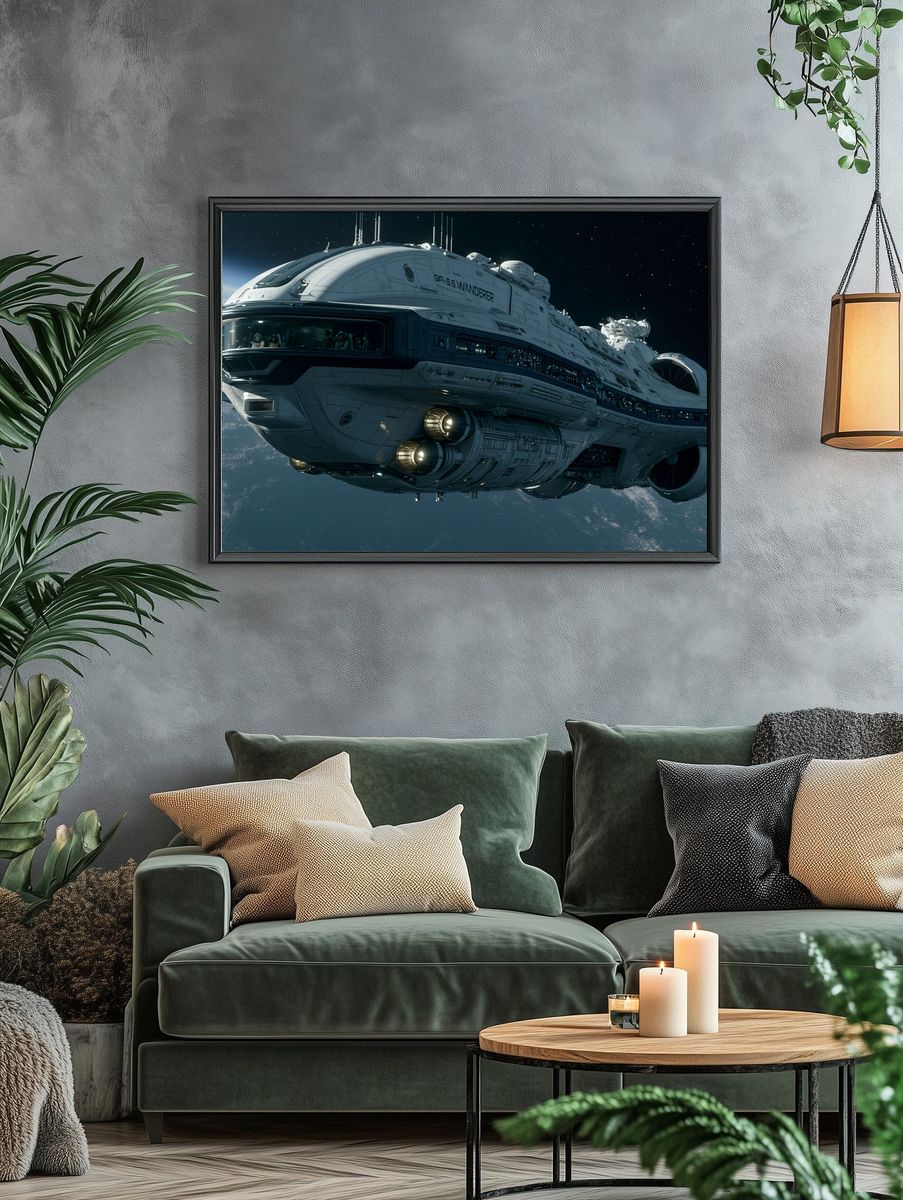 Starship Wanderer Sci-Fi Poster. — room view 4