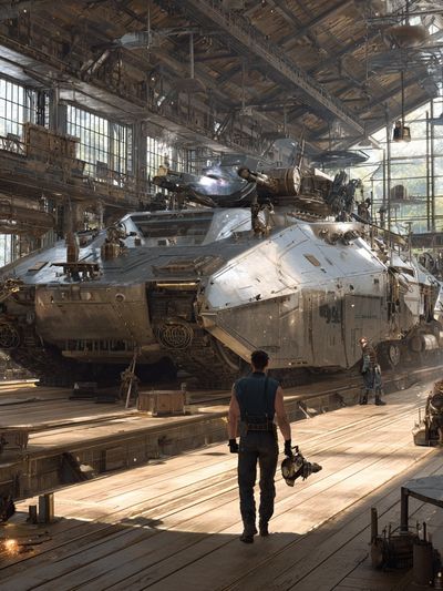 Sci-Fi Hangar Workshop Poster. poster print