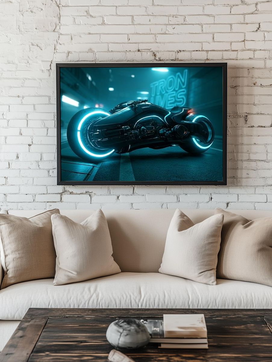 Tron Light Cycle Sci-Fi Poster. — room view 1