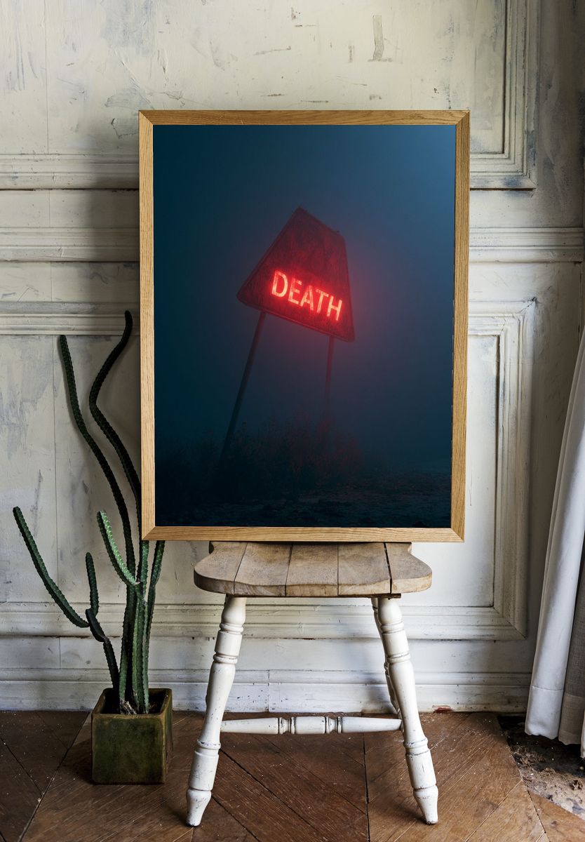 Death Neon Horror Poster. — room view 1
