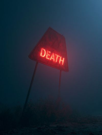 Death Neon Horror Poster. poster