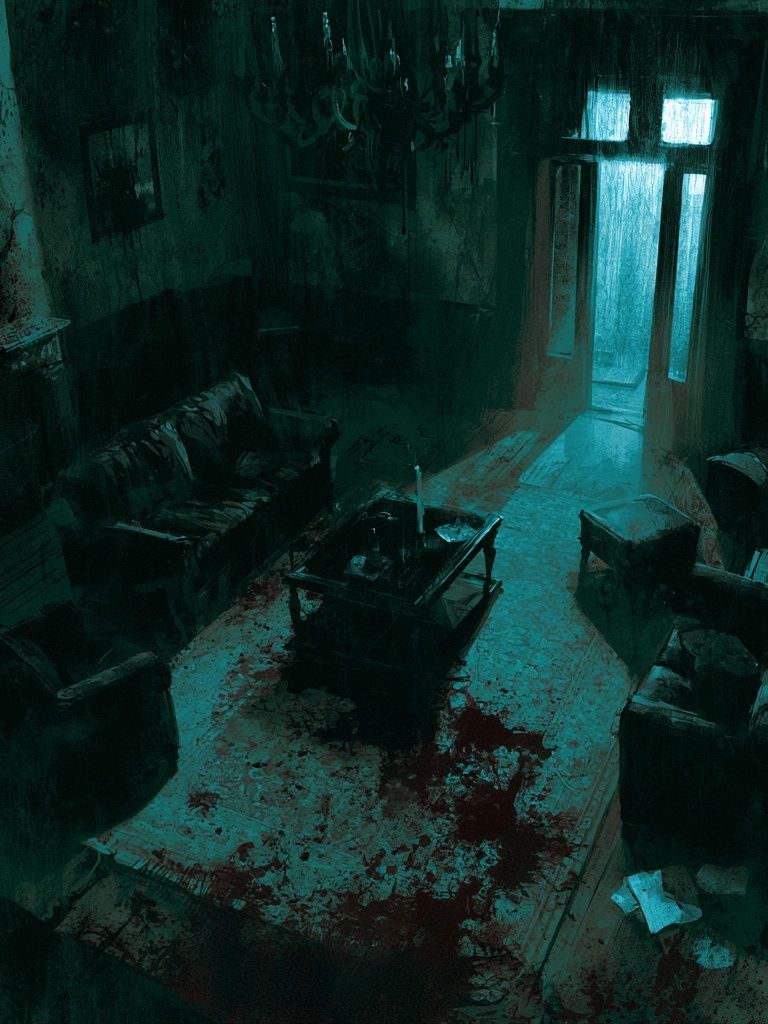 Haunted Living Room Horror Print. poster — movies art