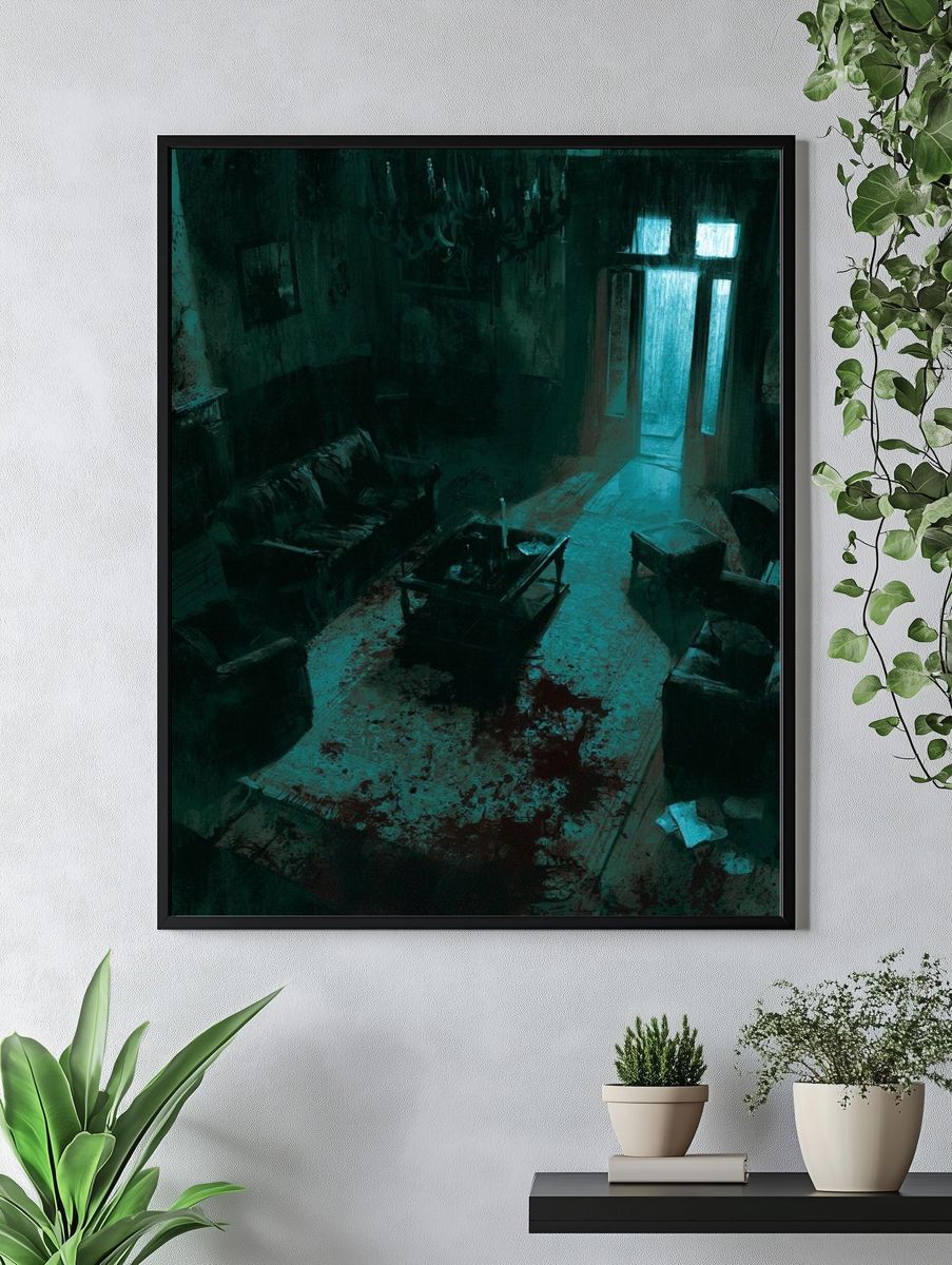 Haunted Living Room Horror Print. — room view 4