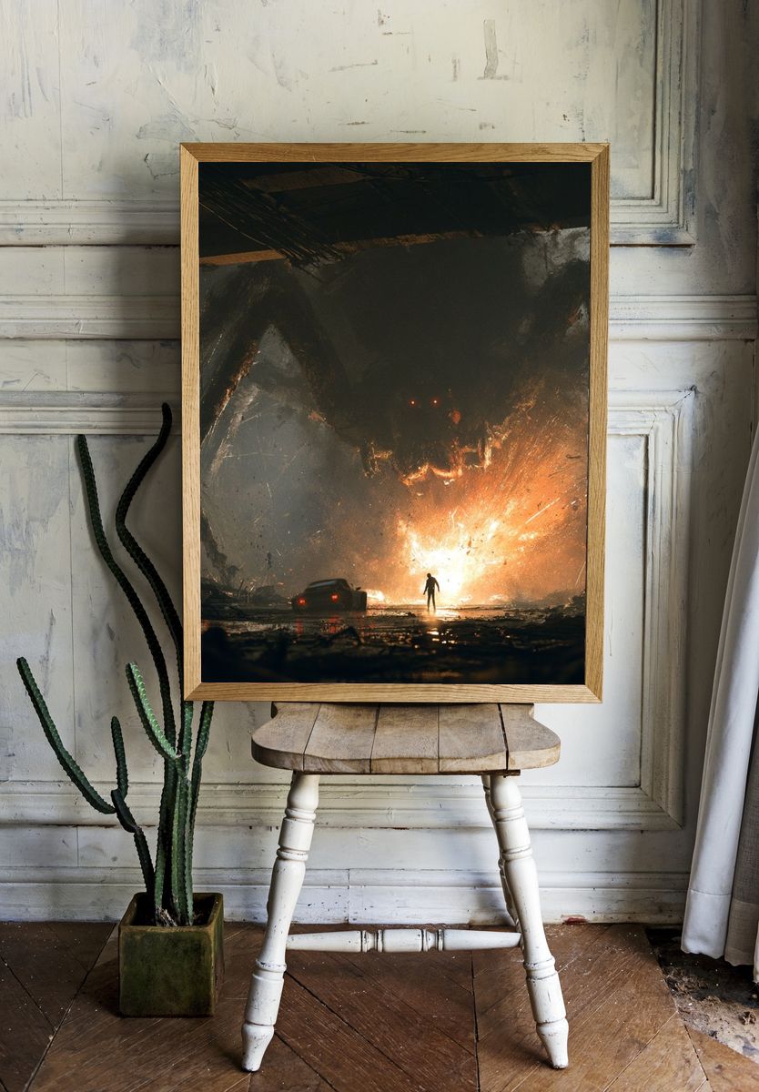 Monster Attack Sci-Fi Poster. — room view 1
