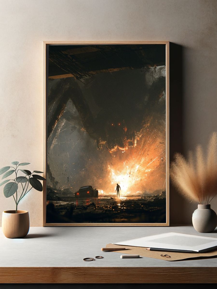 Monster Attack Sci-Fi Poster. — room view 2