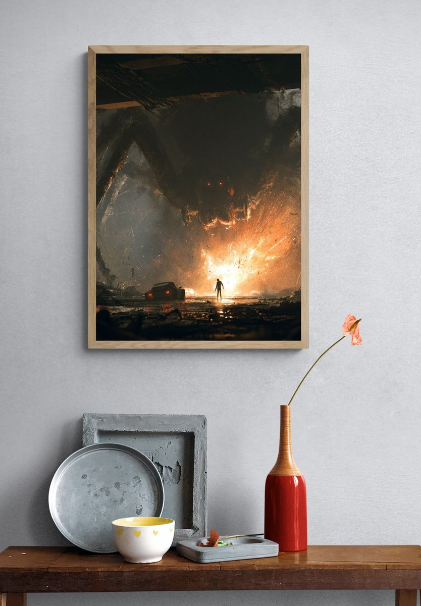 Monster Attack Sci-Fi Poster. — room view 3