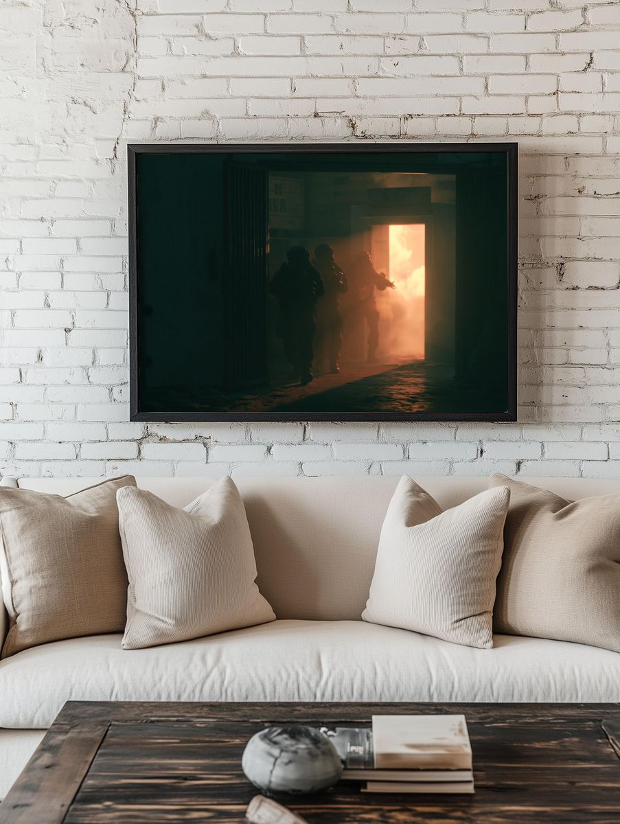 Tactical Corridor Escape — Photography Print. — room view 1
