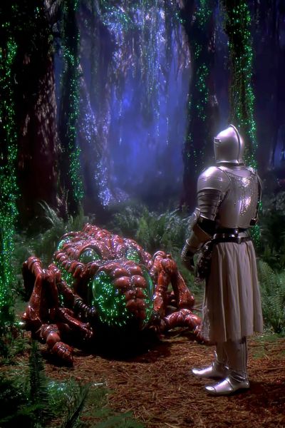 Knight and Alien Forest Print. poster