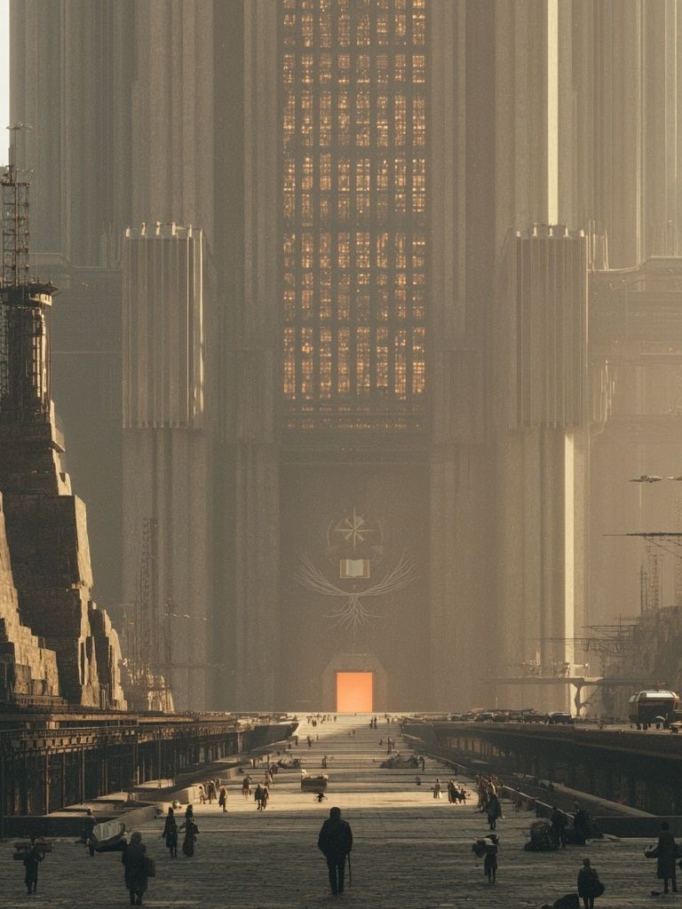Futuristic City Gate Sci-Fi Poster. poster — movies art