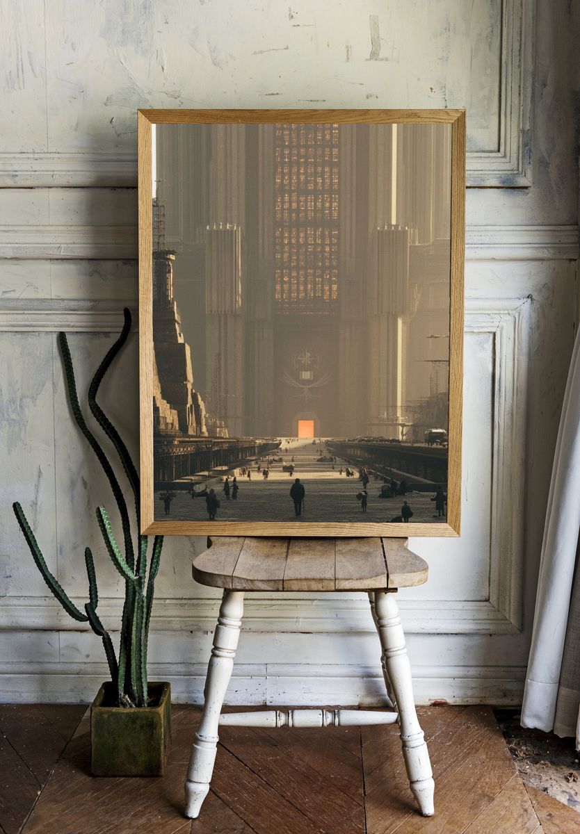 Futuristic City Gate Sci-Fi Poster. — room view 1