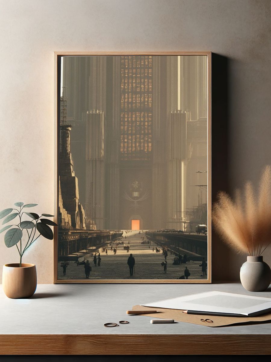 Futuristic City Gate Sci-Fi Poster. — room view 2