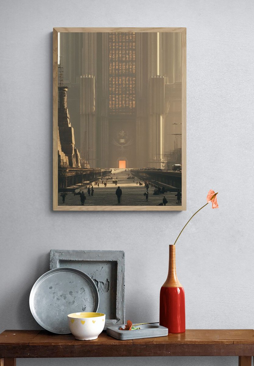 Futuristic City Gate Sci-Fi Poster. — room view 3