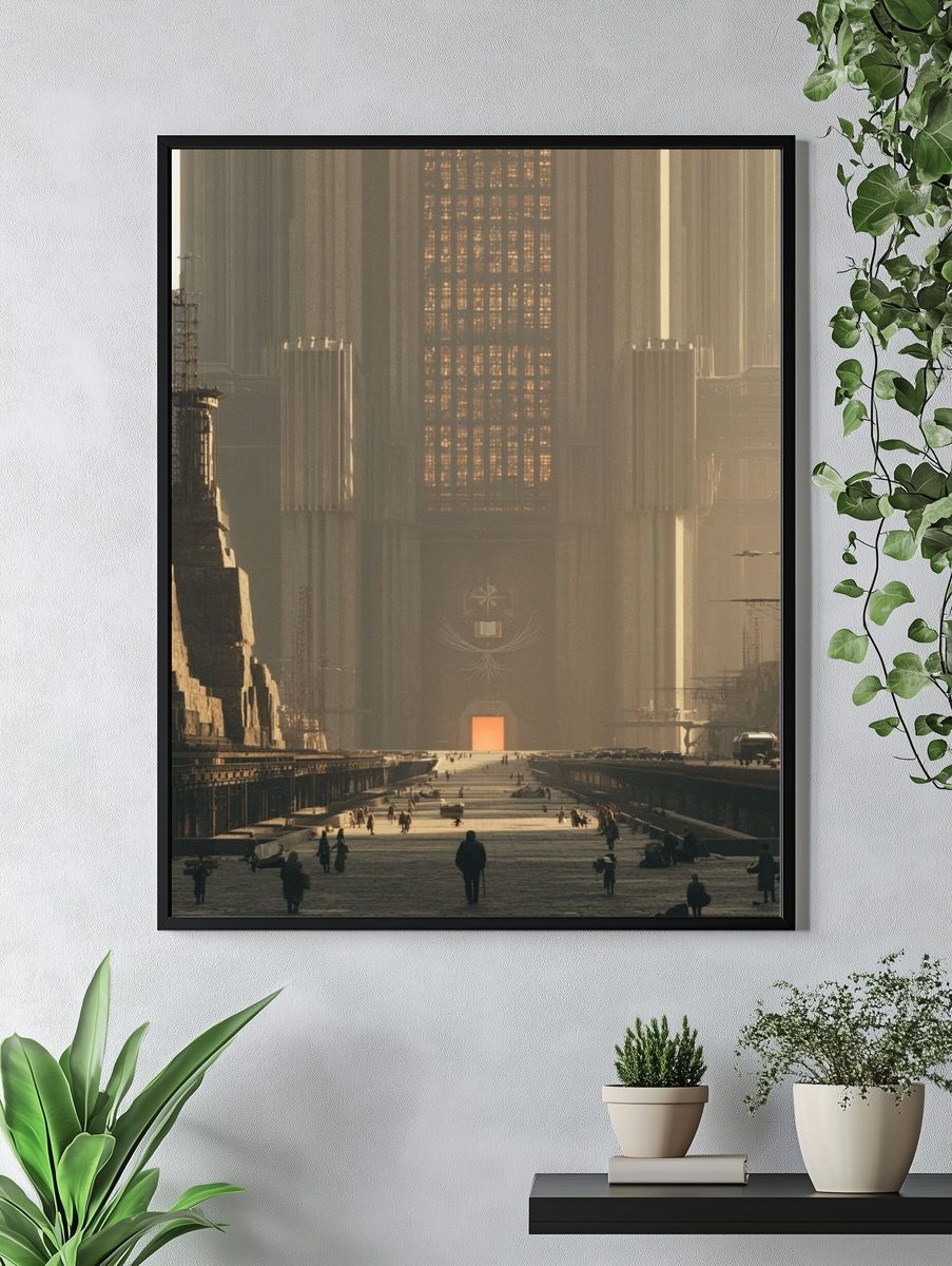 Futuristic City Gate Sci-Fi Poster. — room view 4