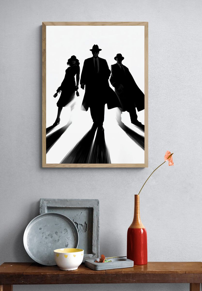 Noir Gangster Silhouettes Poster. — room view 3