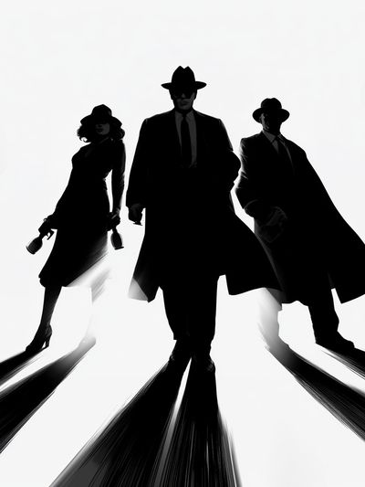 Noir Gangster Silhouettes Poster.