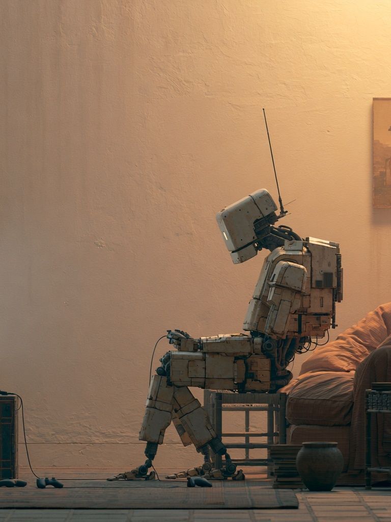 Lonely Robot Interior Scene Print. poster detail