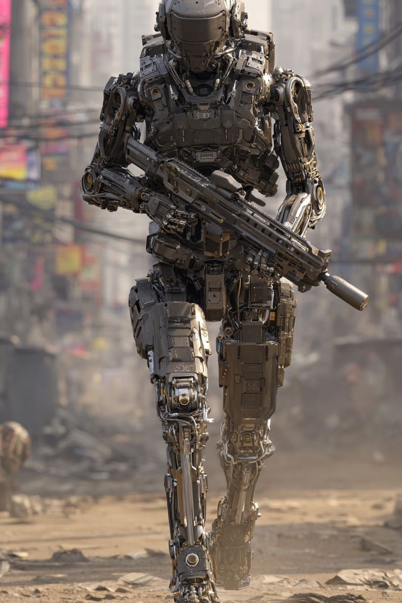 Armored Sci-Fi Soldier Poster. poster detail