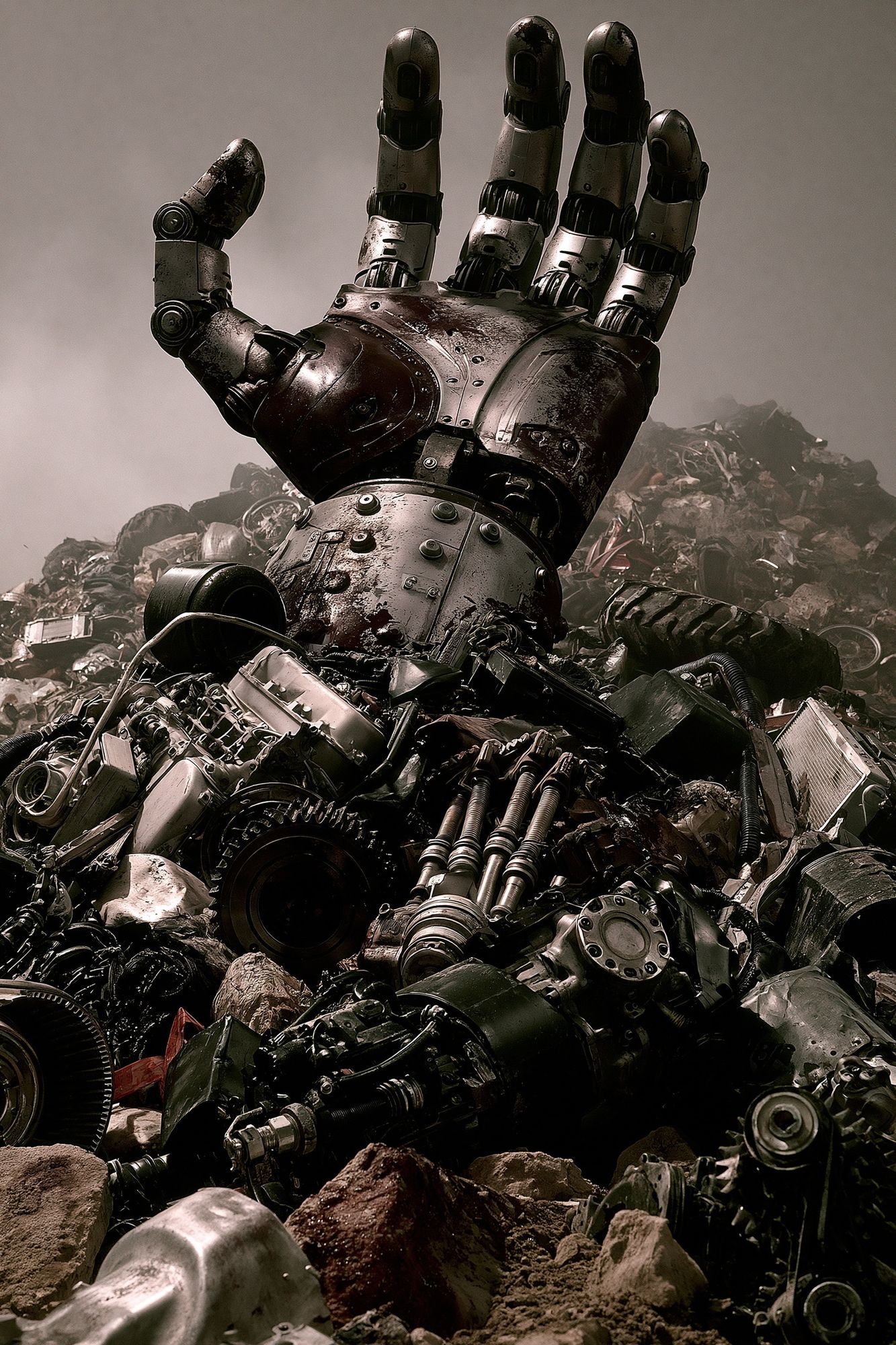 Robot Hand in Scrap Heap Poster. poster — movies art