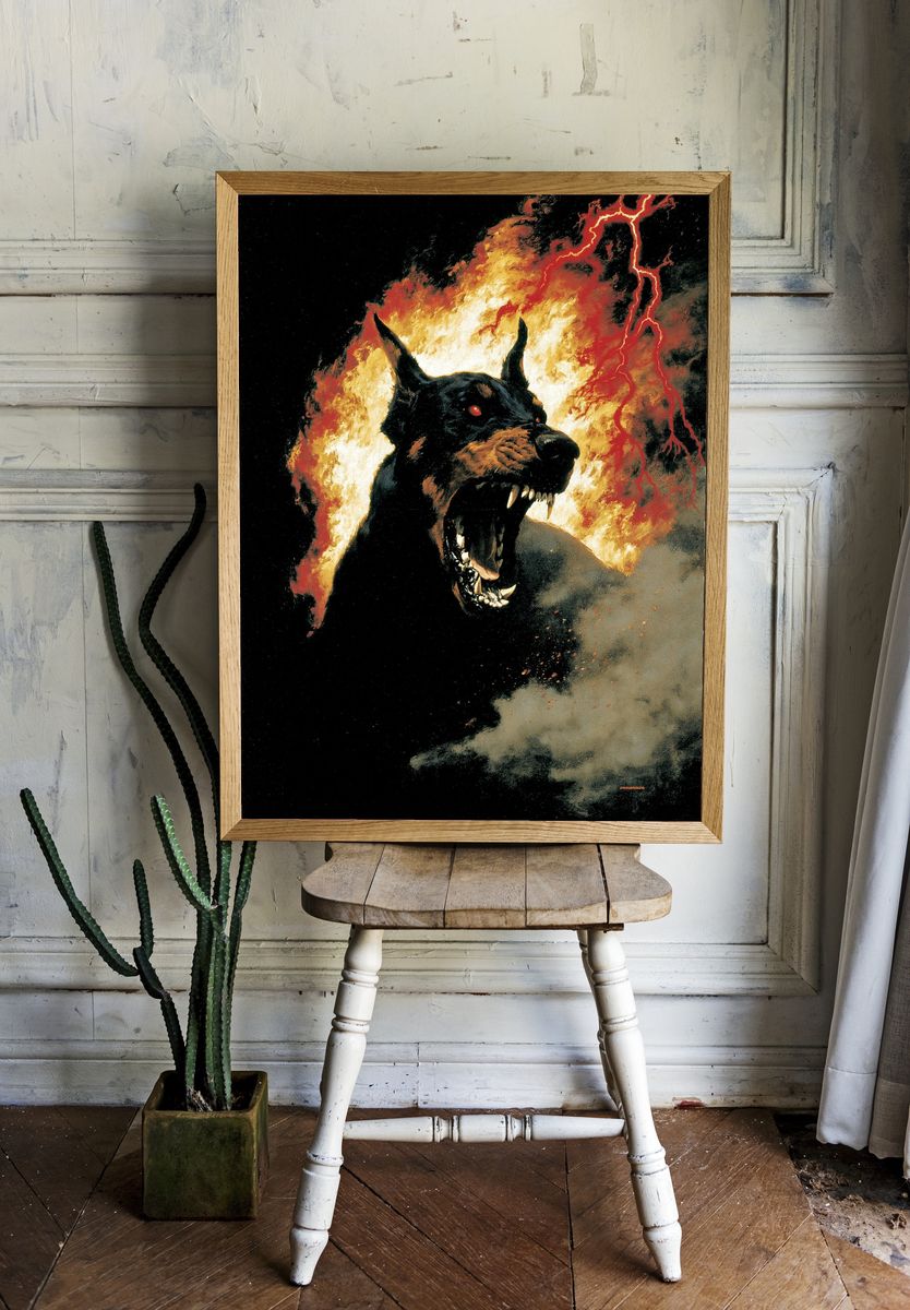 Hellhound Inferno Horror Poster. room preview