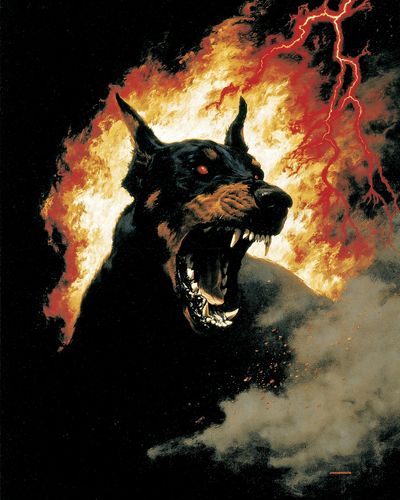 Hellhound Inferno Horror Poster.