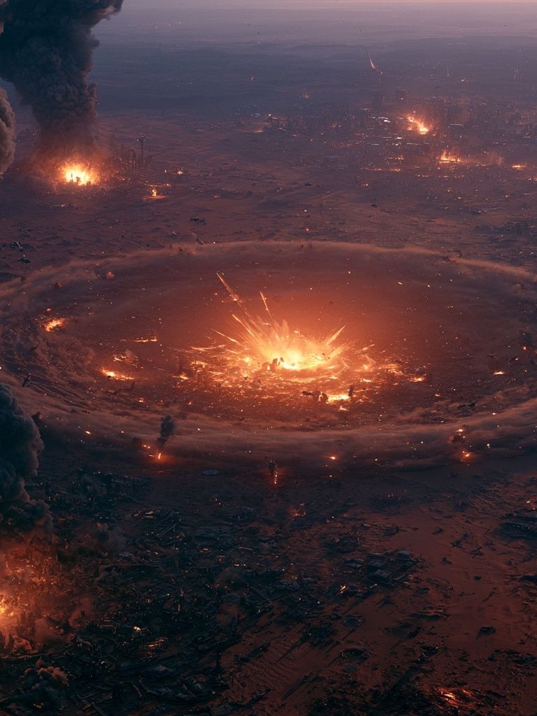 Apocalyptic Impact Crater Poster. poster — movies art