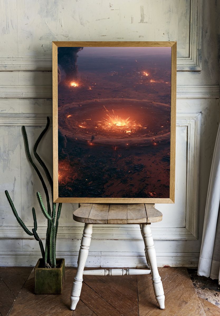 Apocalyptic Impact Crater Poster. room preview