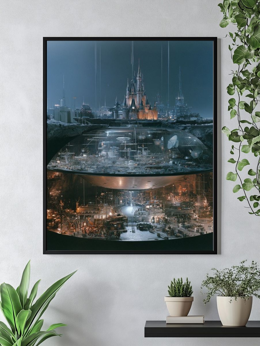 Futuristic Underground Cityscape Print. — room view 4